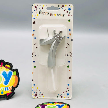 Number 7 Crown Designed Birthday Candle